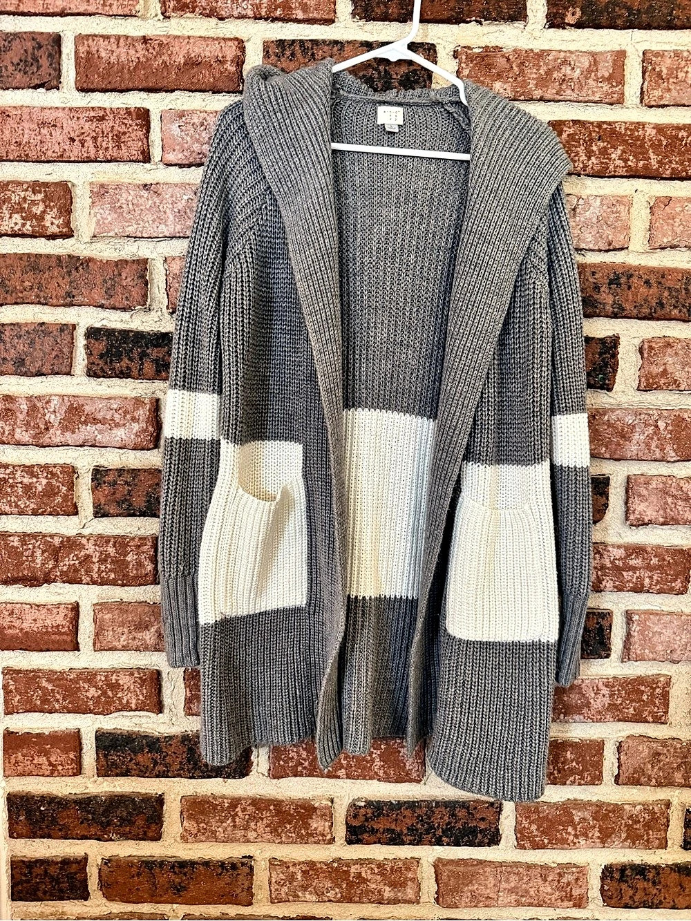 andy & natalie Color Block Hooded Cardigan Size Large